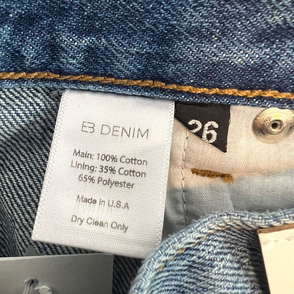 Revolve EB Denim Jeans Womens 26 Split Hem Button Fly Asymmetrical Retro USA NWT - Picture 10 of 14